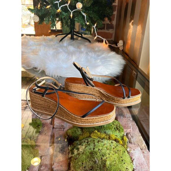 JIMMY CHOO Black Drive Strappy Espadrilles SZ 37 - Picture 9 of 14